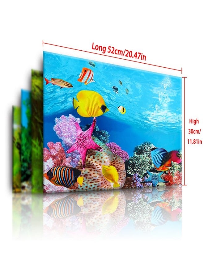 SHENIAFC Double-Sided Aquarium Background, Coral Reef and Seabed Design, 12 x 20 Inches, Waterproof - Image 2